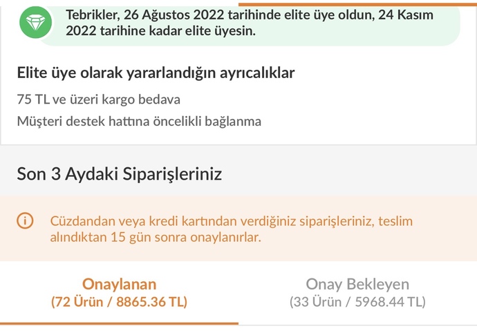 Trendyolda son 3 ay içerisinde ne kadar harcadınız?