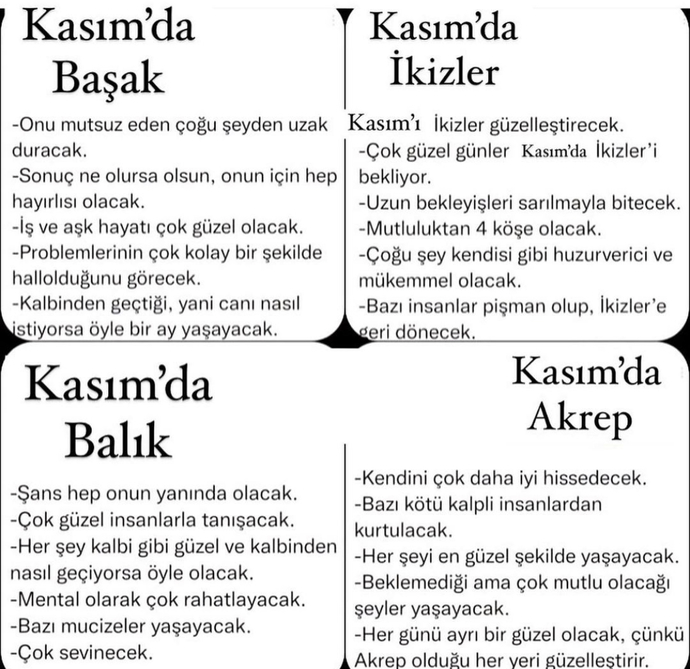 Kasım ayında sizi neler bekliyormuş?