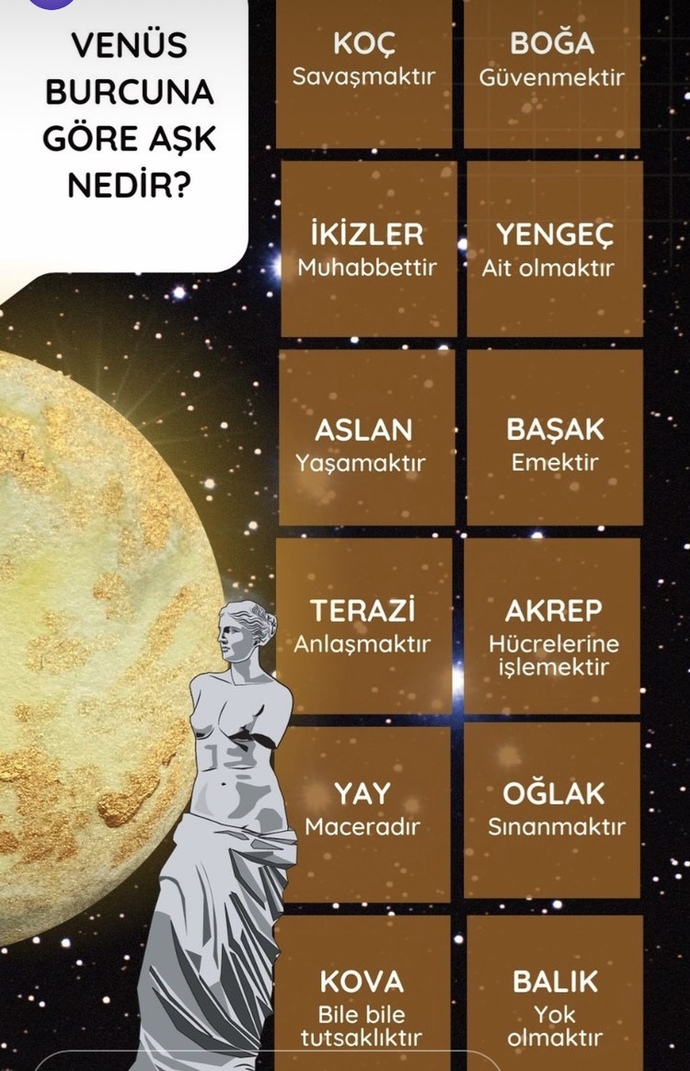 Venüs burcuna göre aşk nedir?