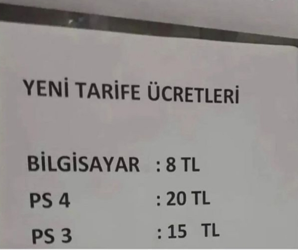 Yeni fiyatlar 🙄