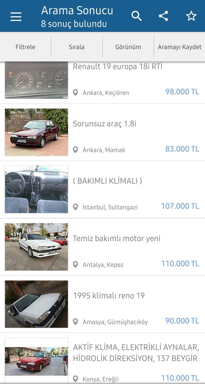 Renault 19 1.8 Rti 105 HP (F3P) alınır mı?