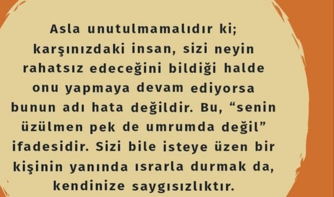 Öz saygı önemli!