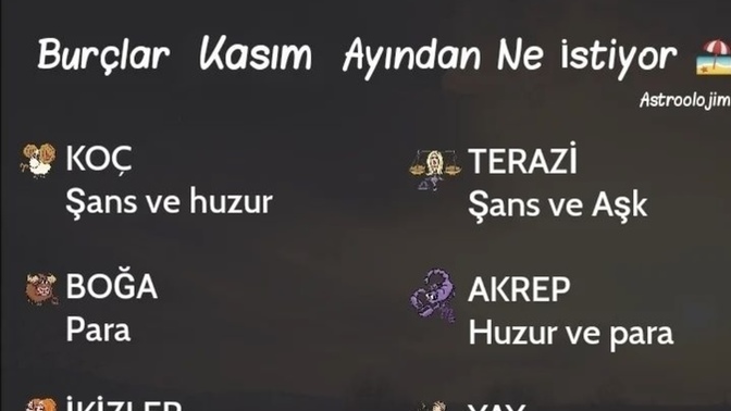 Burcuna göre Kasım ayından ne istiyorsun?