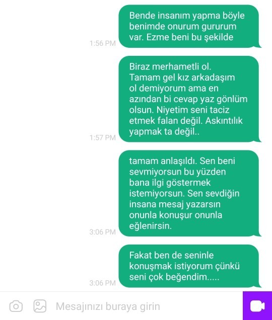 Azarda konuştuğum kız için uygulamaya para verdim fakat kendisi benimle konuşmuyor ne yapmalıyım?