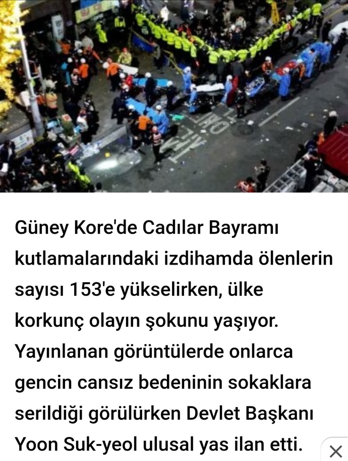 Güney korede cadılar bayramı faciası hakkında ne düşüyorsunuz?