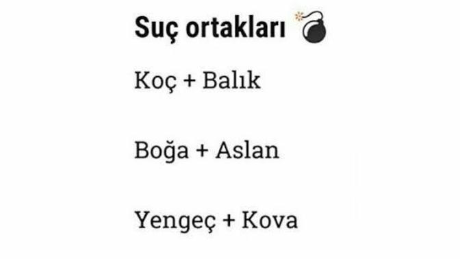 Suc ortağınız hangi burç bakın bakim😂?