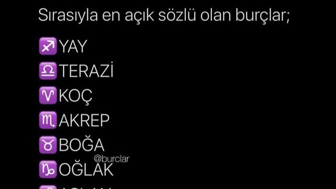 En açık sözlü burçlar listesinde kaçıncı sıradasın 😁?