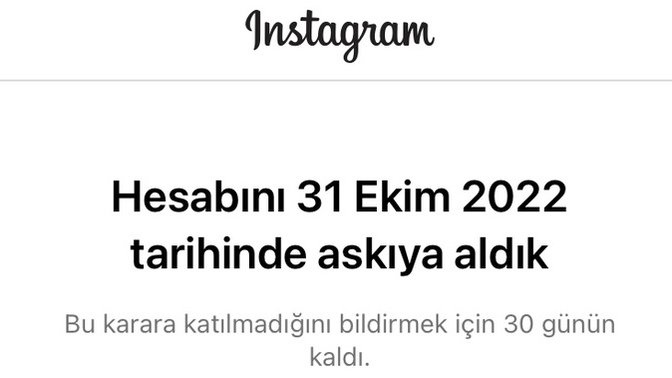 Instagram hesabım askıya alındı. Benzer sorunu yaşayan var mı?