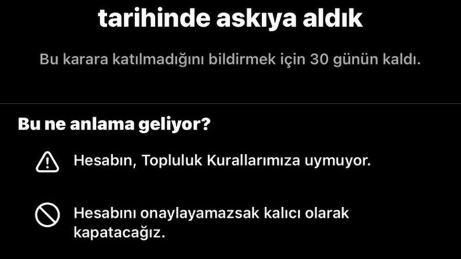 İnstagram hesabınız askıya alındı mı?