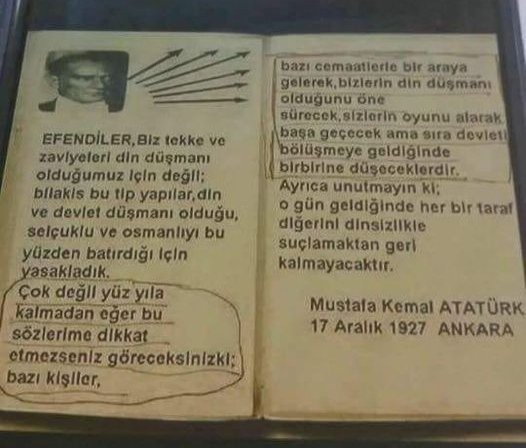 Atatürk ün bir sözünü şimdiki Türkiyemiz için söylüyorum sizce doğru mu?