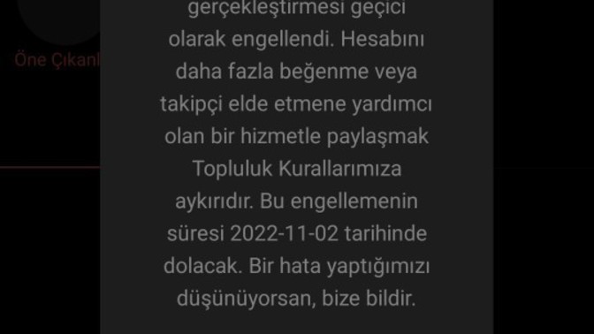 Instagram engelim ne zaman kalkar?