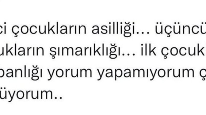 Kaç numaralı çocuksunuz?