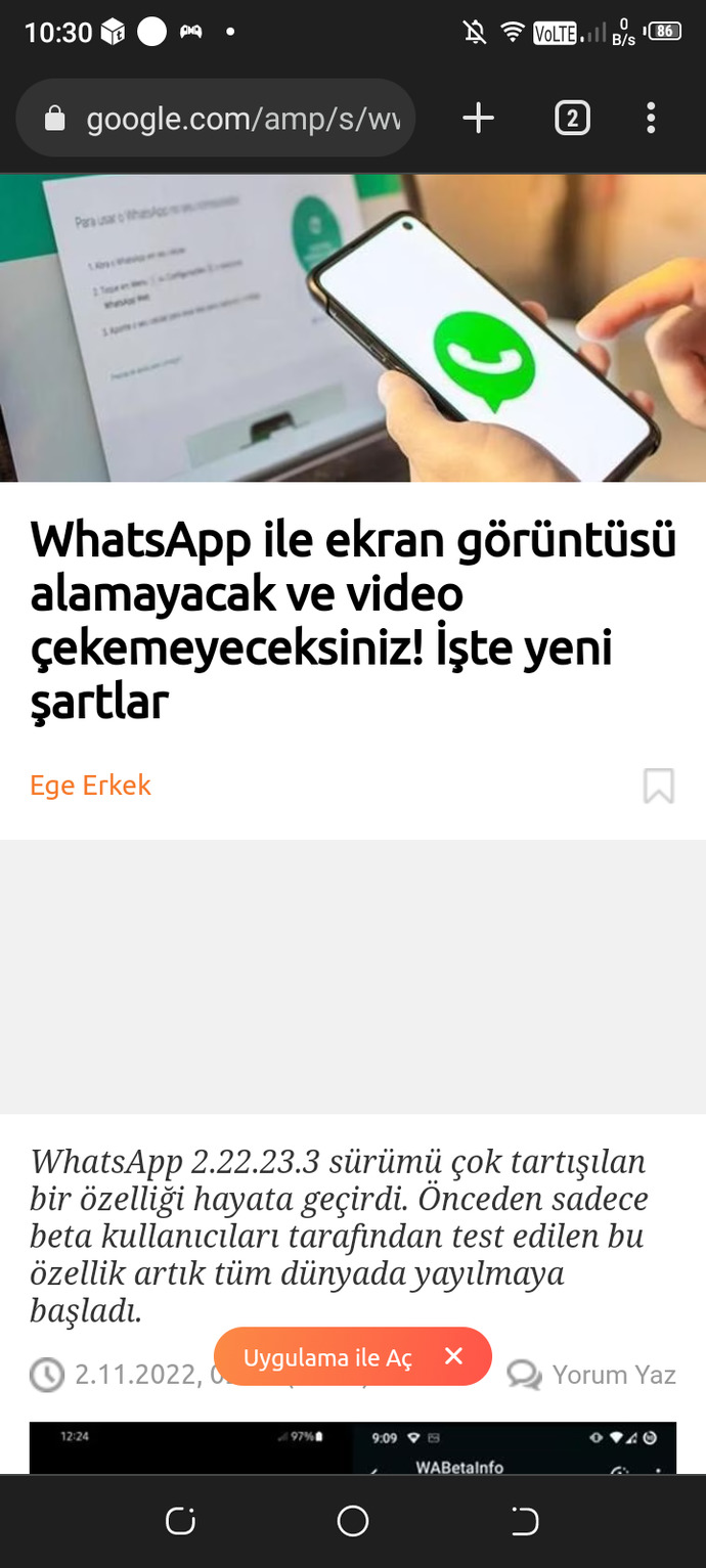 Artik watsaptan ekran görüntüsü alınamayacağını ve video çekilemeyeceğin biliyor musun i?