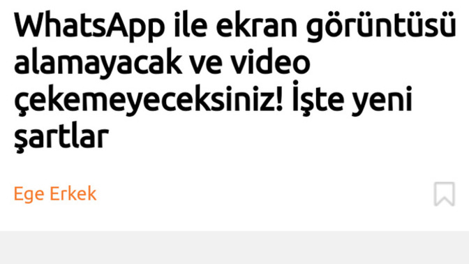 Artik watsaptan ekran görüntüsü alınamayacağını ve video çekilemeyeceğin biliyor musun i?