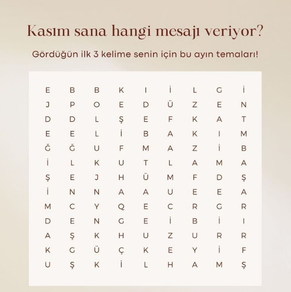 Kasım ayı sana hangi mesajı veriyor?