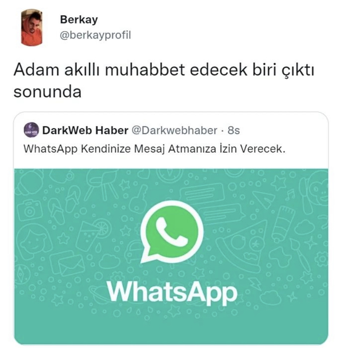 WhatsApptan kendi kendinizle konuşur musunuz 🌸?