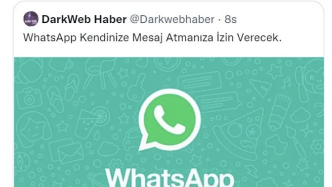 WhatsApp'tan kendi kendinizle konuşur musunuz 🌸?