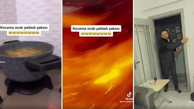 Kocasına "tüp patlama videosu" atıp eve getirtip doğum gününü kutlayan kadın! Böyle doğum günü hediyesi ister miydiniz?