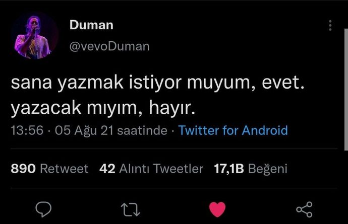 Mesaj yazmak isteyip de yazamadığınız biri var mı?