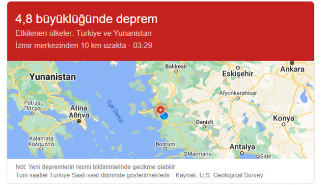 İzmir 'de 4,8 Büyüklüğünde Deprem oldu Hissetmeyen var mı?