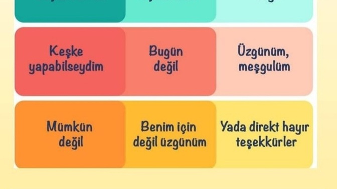 Hayır demenin farklı yolları nelerdir?