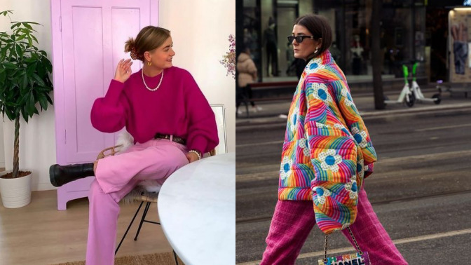 Bu yılın trendi olan pembe kombinler sizce kadınları çocuksu mu gösteriyor?