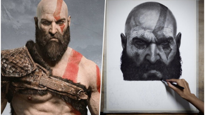 Reddit kullanıcısı Kratos'u çizdi. Sizce benzemiş mi?