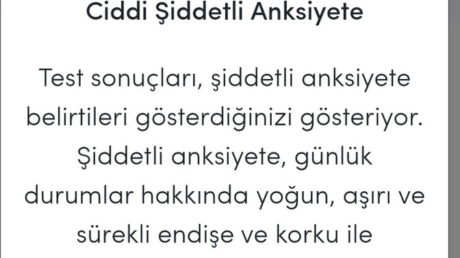 Anksiyeteniz var mı?