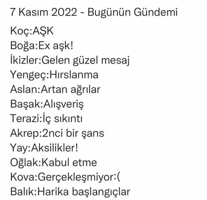 7 Kasım 2022 burçların gündemi nedir?