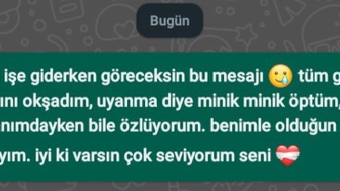 Gece eşinizden böyle bi mesaj gelse mutlu olur muydunuz?