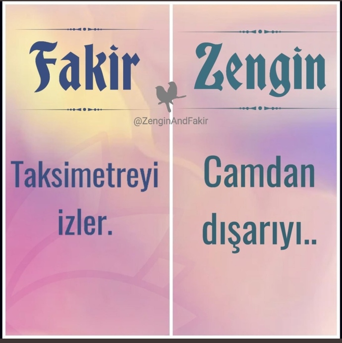 Takside camdan dışarıya bakanlardan mısınız, yoksa taksimetreye bakanlardan mı?