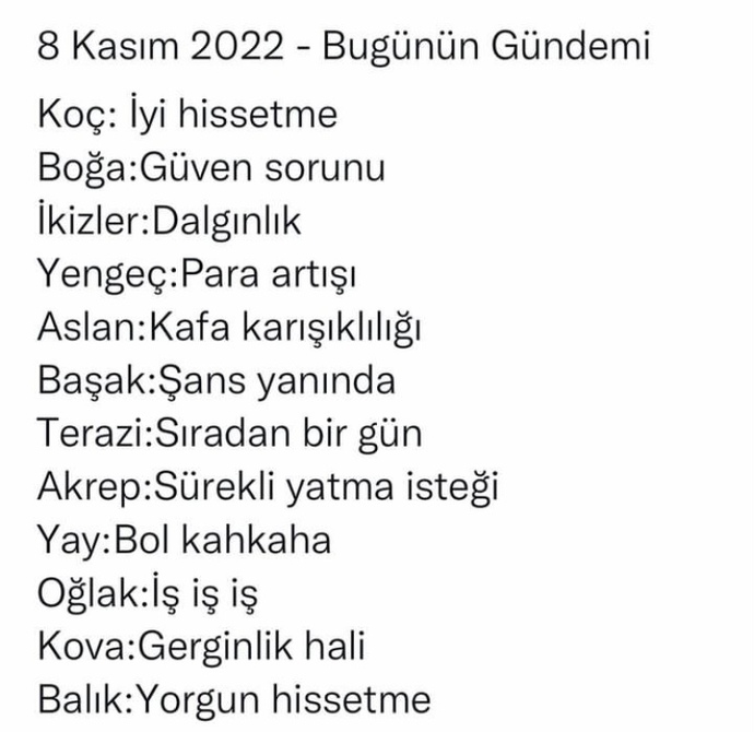 8 Kasım 2022 burçlarda bugünün gündemi nedir?