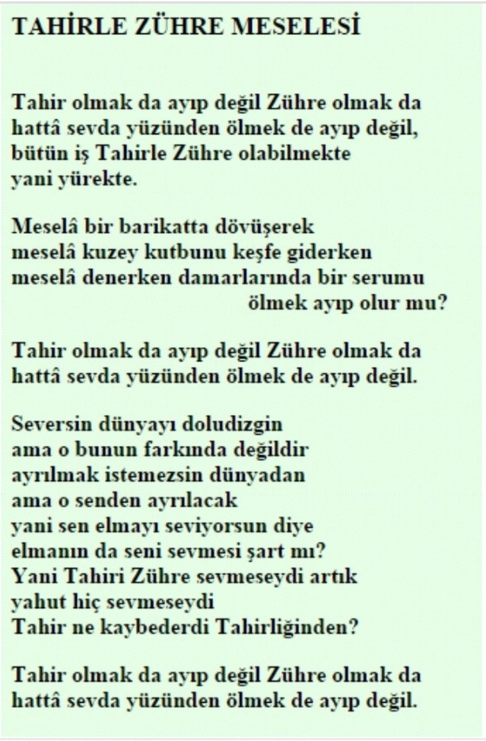 Sen elmayı seviyorsun diye elma da seni sevmek zorunda mı?