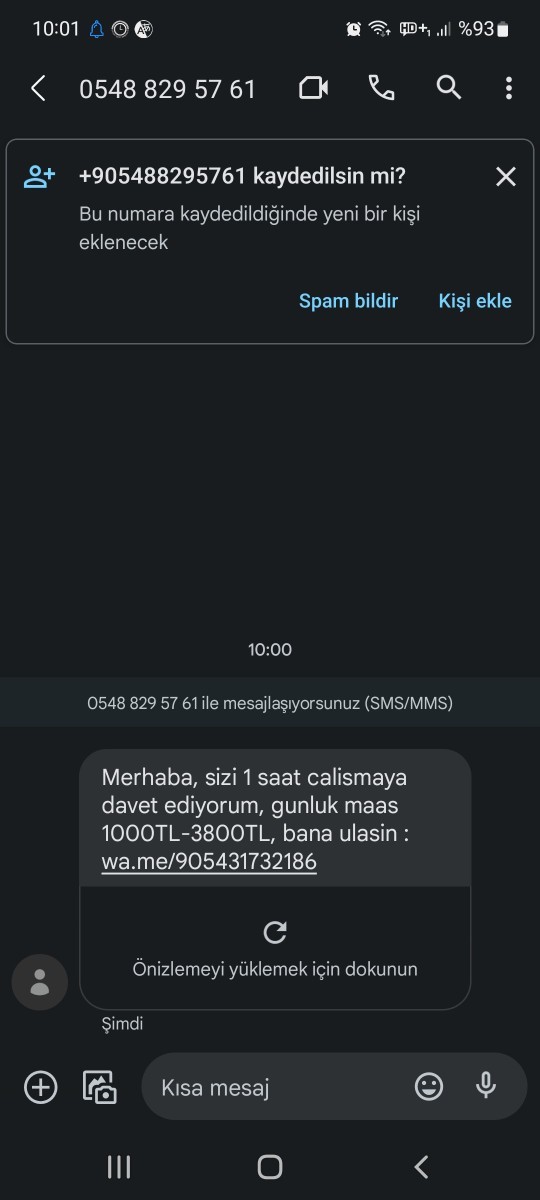 Bu mesajdan kendisine gelen var mı?