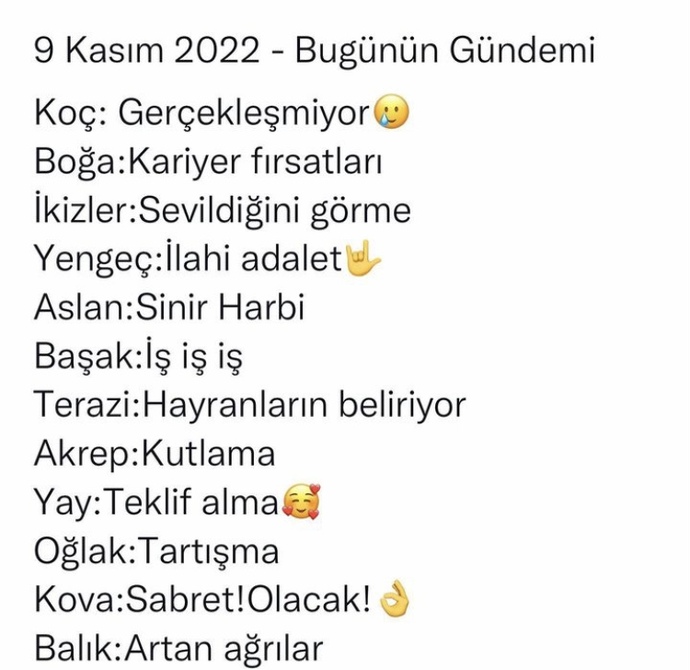 9 Kasım 2022 burçların bugünün gündemi nedir?