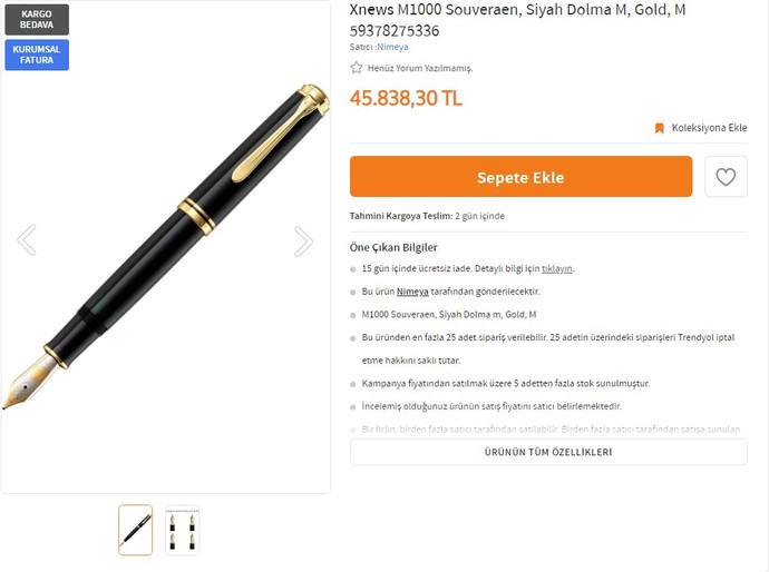 Araba satıp kalem mi alacağız? 45 bin TL olan bir kalemin özelliği ne olabilir?