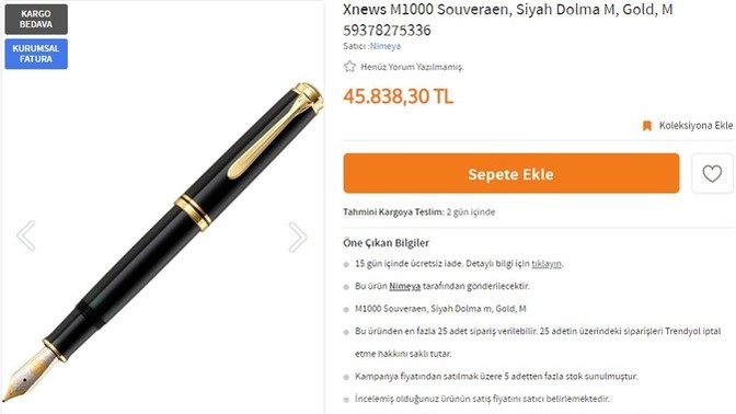 Araba satıp kalem mi alacağız? 45 bin TL olan bir kalemin özelliği ne olabilir?