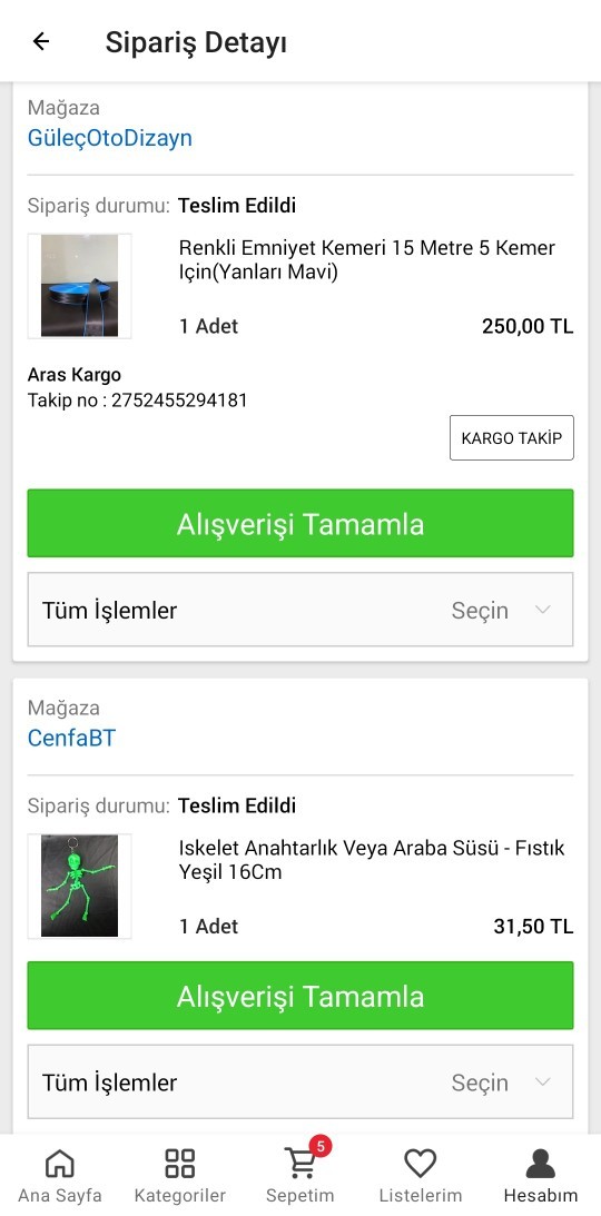 En son internetten hangi ürünleri satın aldınız?