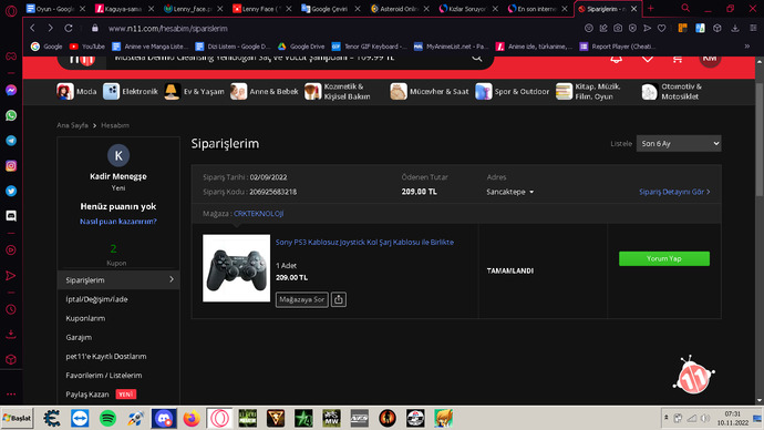 Sony PS3 Kablosuz Joystick Kol Şarj Kablosu ile Birlikte