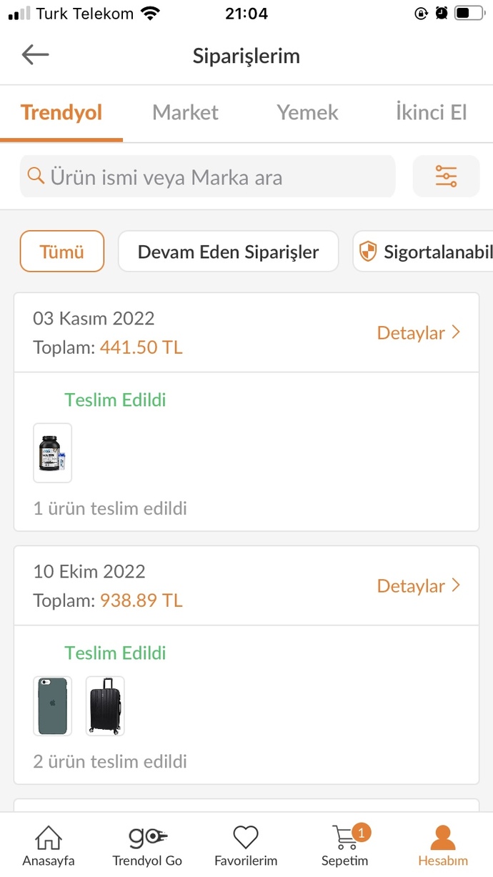 En son internetten hangi ürünleri satın aldınız?