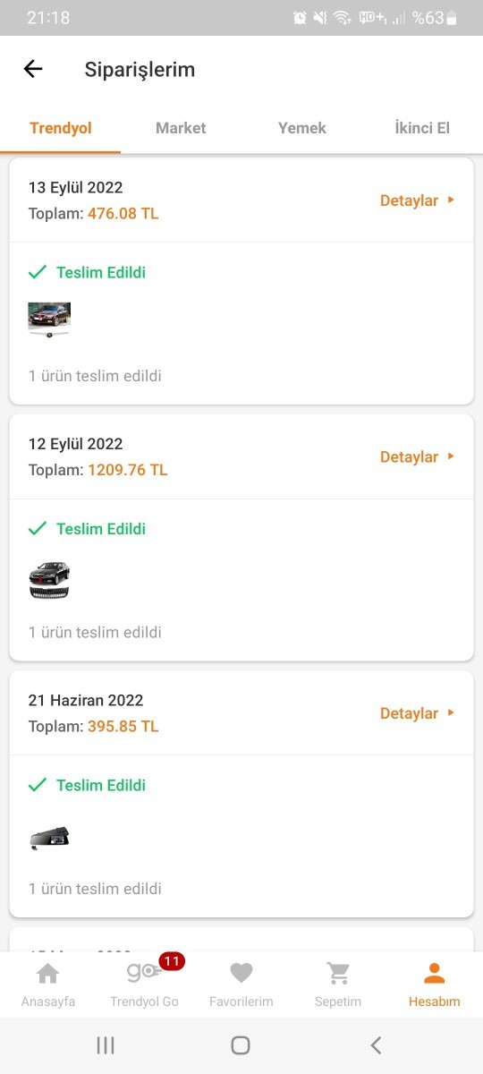 En son internetten hangi ürünleri satın aldınız?