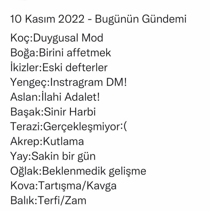 10 Kasım 2022 burçların gündemi nedir?