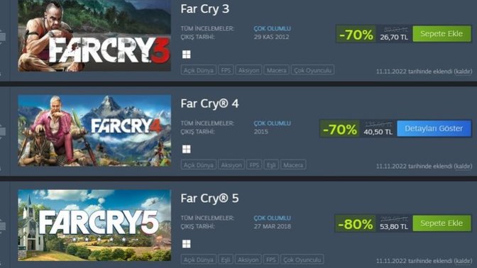 Steam'de Far Cry oyunları %70 indirime girmiş! Oynamayanlar var mı?
