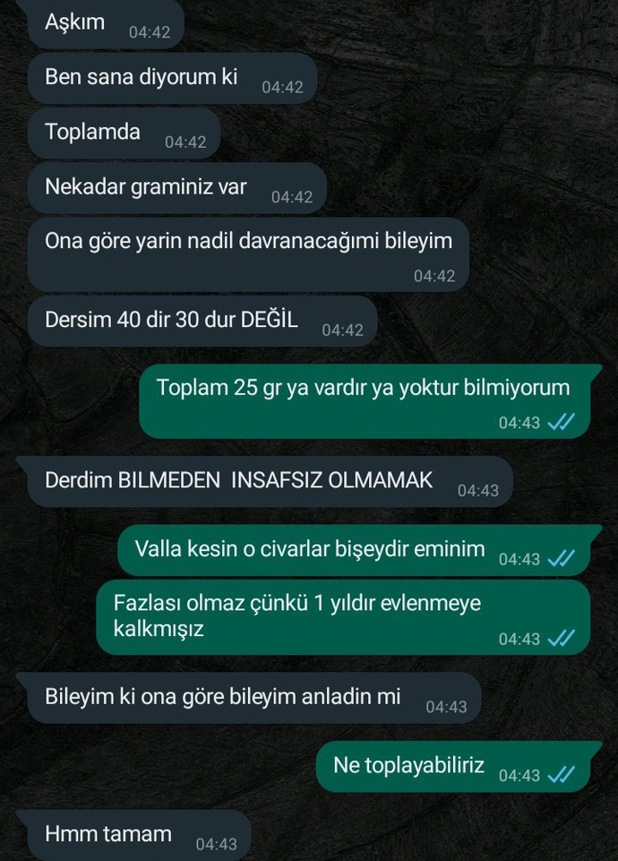Nişanlım bana gram hesabı yaptı ve düğüne 5 gün kala nişanı attım?