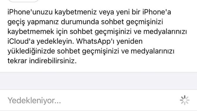 Whatsapp yedekleme yapmıyor acil yardım?