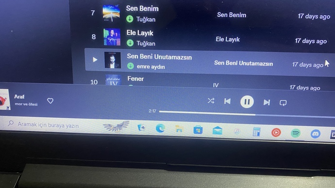 Şu an çalan şarkınız hangisi?