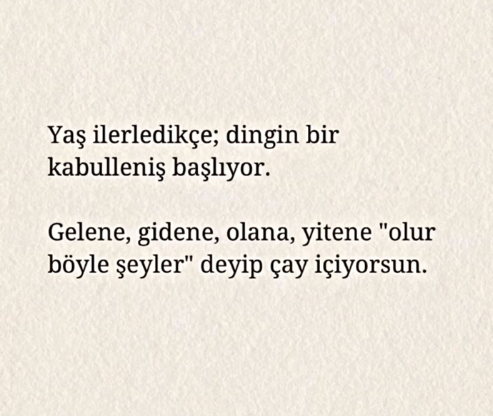 30-40 lı yaşlarda insanla mücadeleyi bırakıp, dingin bir kabulleniş yaşanıyor mu sizce de?