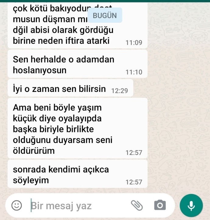 Reddettiğim kişi beni başka biriyle olursan seni öldürürüm diye tehdit etti bu suç oluşturur mu bir bakar mısınız?