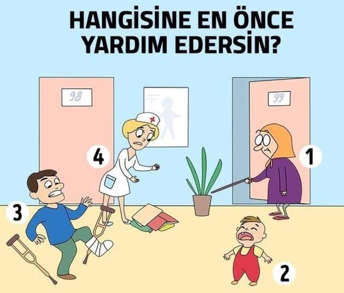 En önce hangisine yardım edersiniz?