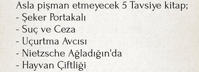 Sizin tavsiye ettiğiniz tek kitap hangisi olurdu?